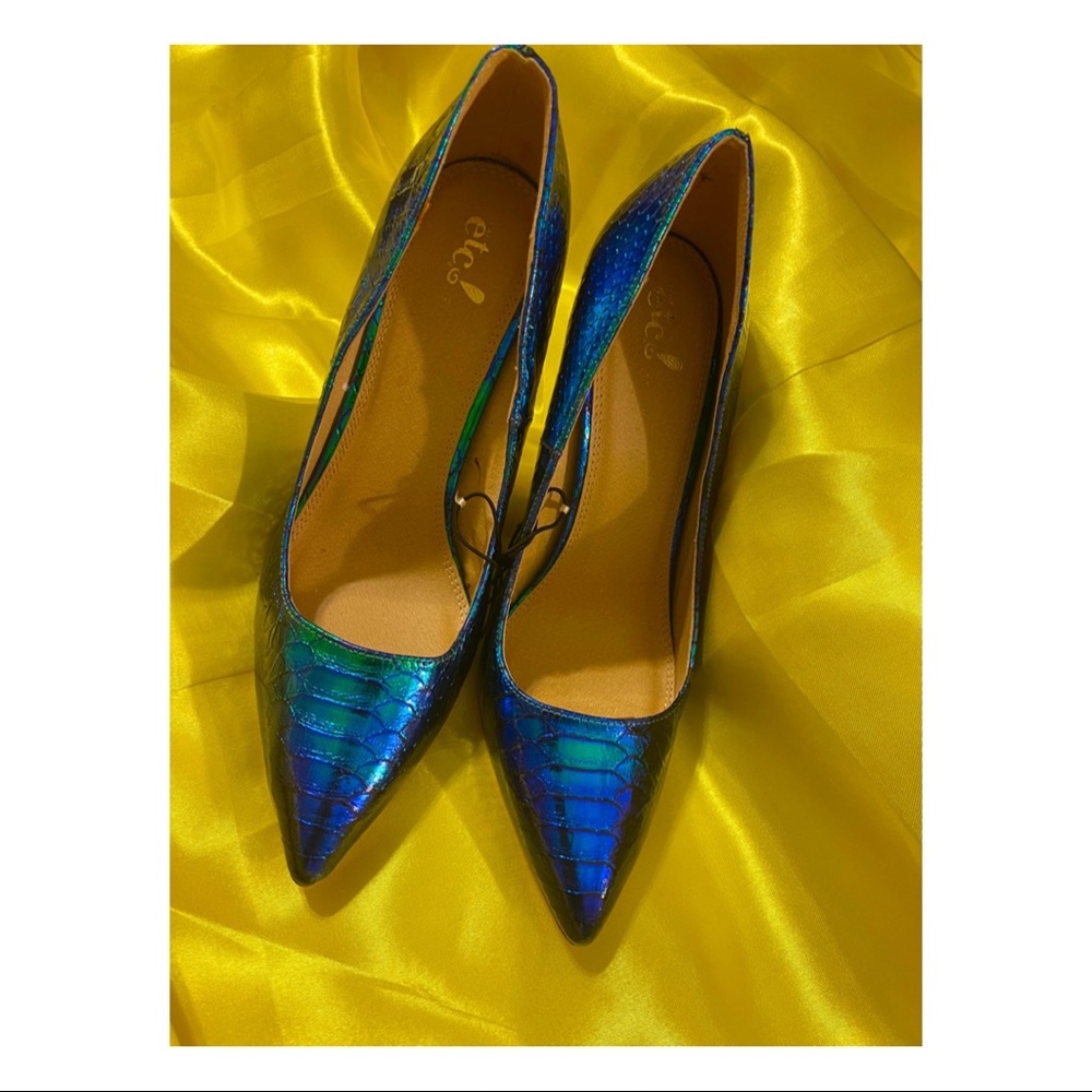 Women’s Mermaid Iridescent Pumps High Fashion Heels Size 10